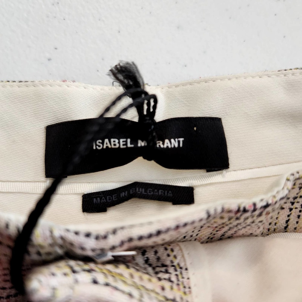 Isabel Marant Women's Oceyo Linen Silk Trouser Pants Plaid Size 2 NWT - Picture 5 of 9